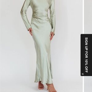 Selfie Leslie Sage Long Sleeve Satin Dress